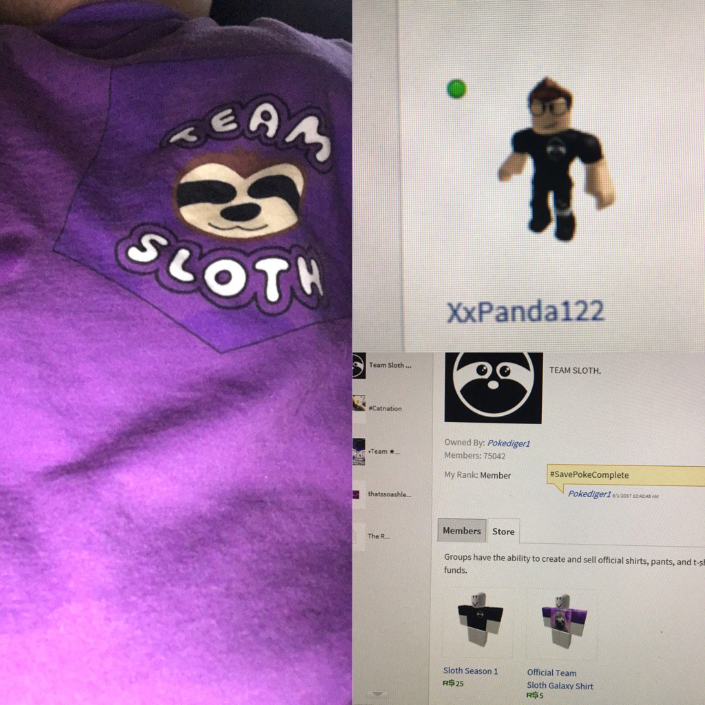 Roblox Pokediger1 Team Sloth Shirt How To Get Free Robux 2019 Not Clickbait - roblox bypassed t shirt buxgg spam