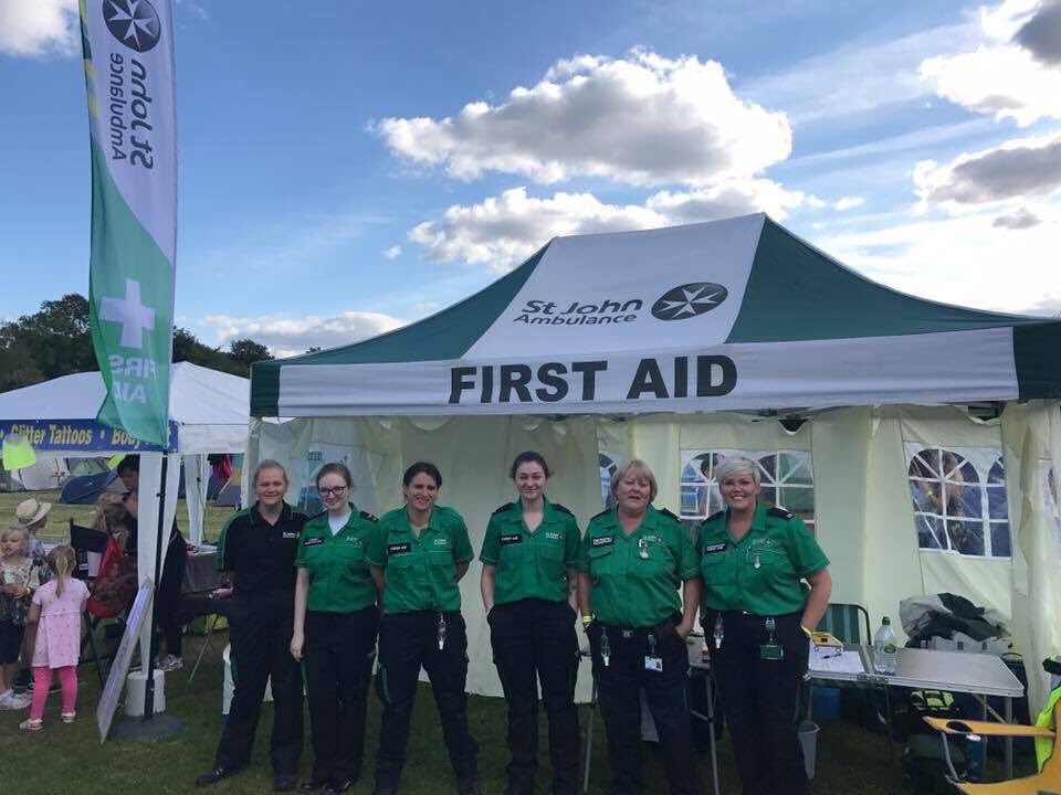 BushburyASU's tweet photo. The #firstaid team is still at #codfest. Keeping you all safe and well. If you see us, come and say hi! Weโd love to chat! https://t.co/u7WnYTRYUA
