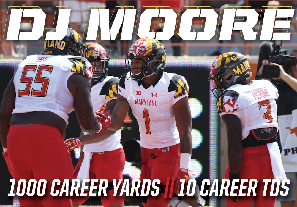TerpsFootball's tweet image. DJ MOORE

1,000 Career Yards &amp;amp; 10 Career TD's