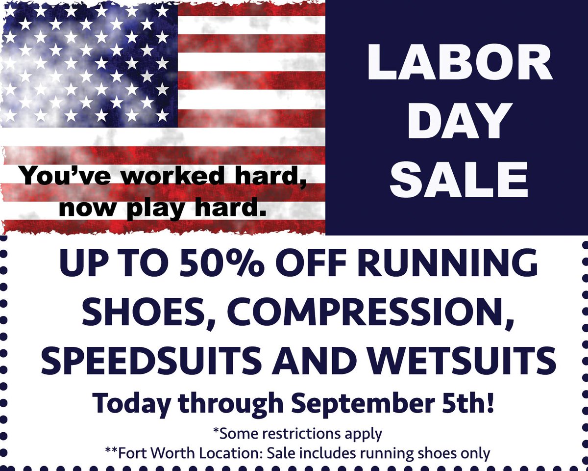Don't forget to stop by and take advantage of our Labor Day sale! #LaborDay #LaborDayWeekend #sale #Triathlon