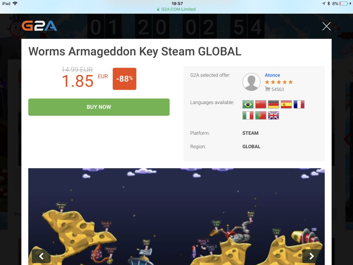 OJ_SOUNDS's tweet photo. Get Worms Armageddon (global steam key) for 1.85$ Only for the next 25 hours! 
Link:
https://t.co/EOPnu1yDcF… https://t.co/eGm6FKZcjq