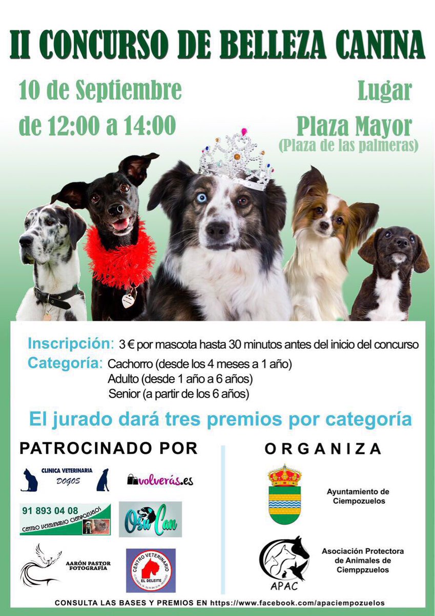 Os esperamos el 10 de Septiembre a las 12h para pasar un buen rato con vuestras mascotas! Inscripción hasta media hora antes del comienzo