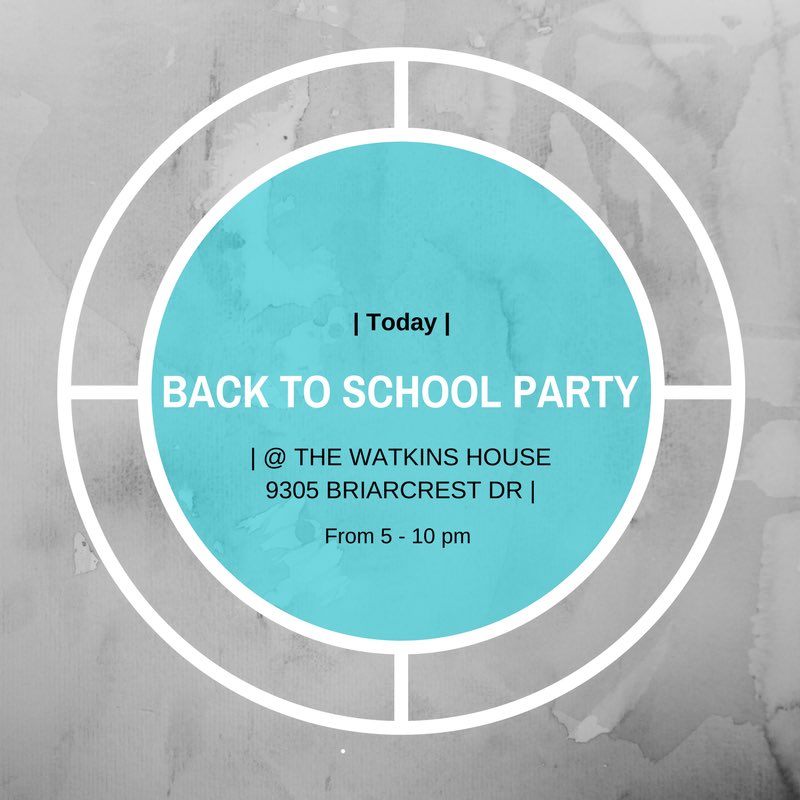 csrstudents's tweet photo. || : We hope to see you at the back to school party at the Watkins house tonight! It's gonna be fun. : || https://t.co/EgZL0joLV5