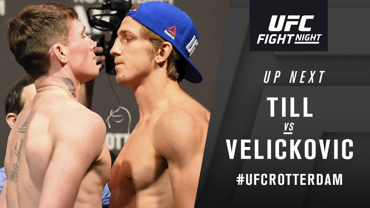 ufc's tweet photo. Alright, back to the action ..

🇬🇧 @DarrenTill2 takes on 🇷🇸 @Serbian_Steel NOW on @UFCFightPass 

#UFCRotterdam https://t.co/VMG2qe5CY6
