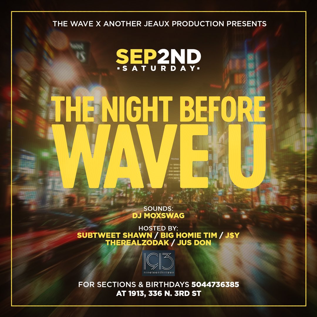 MOxSWAG's tweet photo. I heard about some other Vh1 Signed Cast Members Coming Thru To 1913 Besides @its_nilly !!!!!! #WaveU ๐๐๐ https://t.co/piugvcJVcr