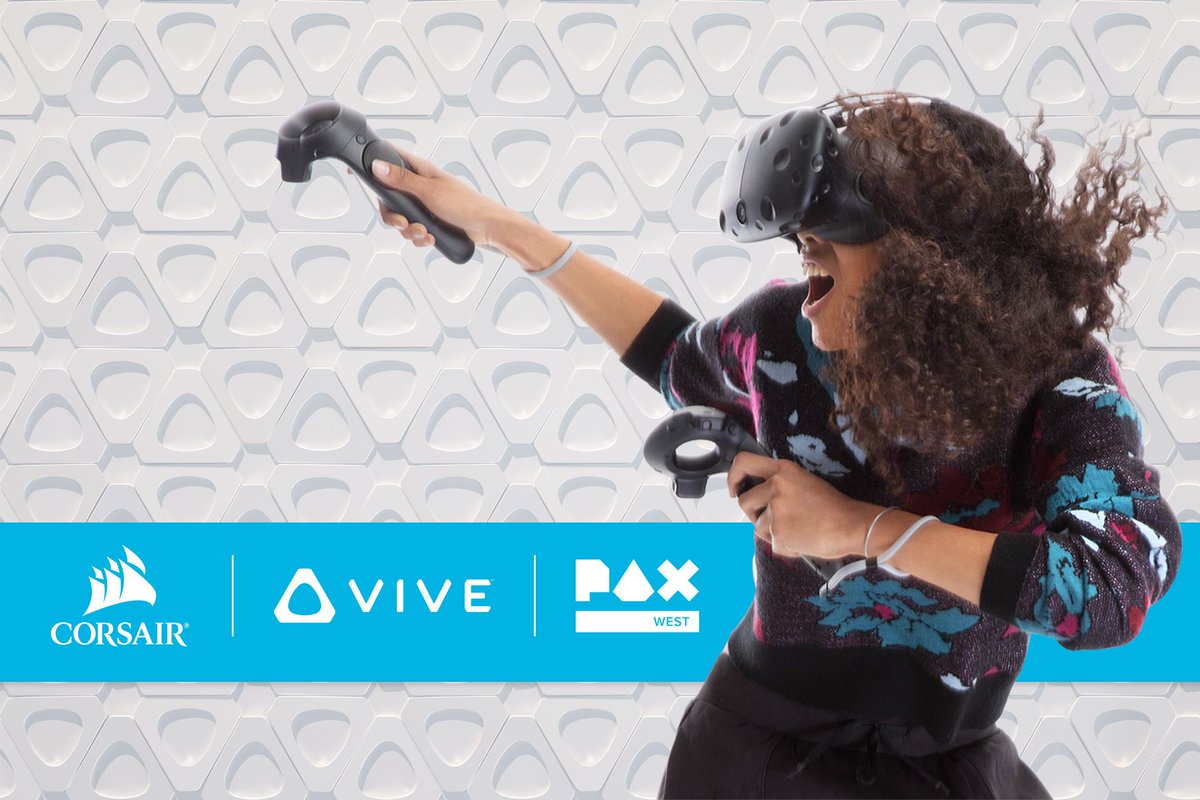 CORSAIR's tweet photo. Want the chance to win some awesome prizes from @HTCVIVE? Visit our booth at #PAXWest and join the #VRTreasureHunt! https://t.co/cJXgPqQwUP https://t.co/5bEJuzfryP