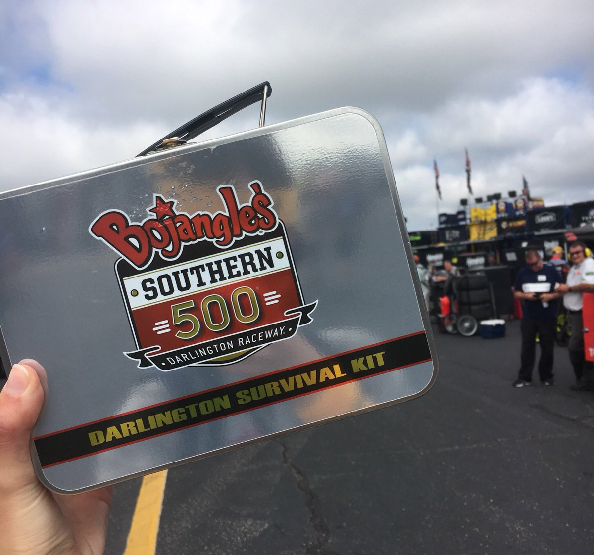 Bojangles's tweet photo. RT for a chance to win one of our Darlington Survival Kits! #BojanglesSo500 (One winner will be randomly selected 9/4/17.) https://t.co/ShBMrJxwjw