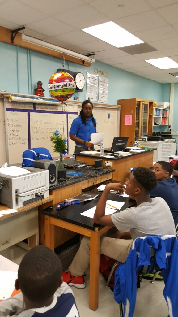 Congrats to Mr. Antwan Lewey for being named KSMS Teacher of the Year. He teaches 8th grade science, coaches 3 sports, mentors boys!!!