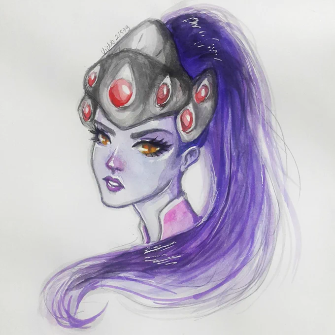 A poorly colored, small Widowmaker sketch by me. >_<   