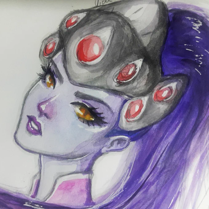 A poorly colored, small Widowmaker sketch by me. >_<   