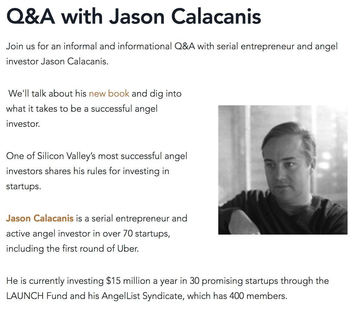 The_EA_network's tweet photo. Join us on 10/3 for a Q&amp;A with serial entrepreneur and angel investor Jason Calacanis.  

RSVP Now at: https://t.co/kAQ0YId3o9 https://t.co/BNZgptG7A0