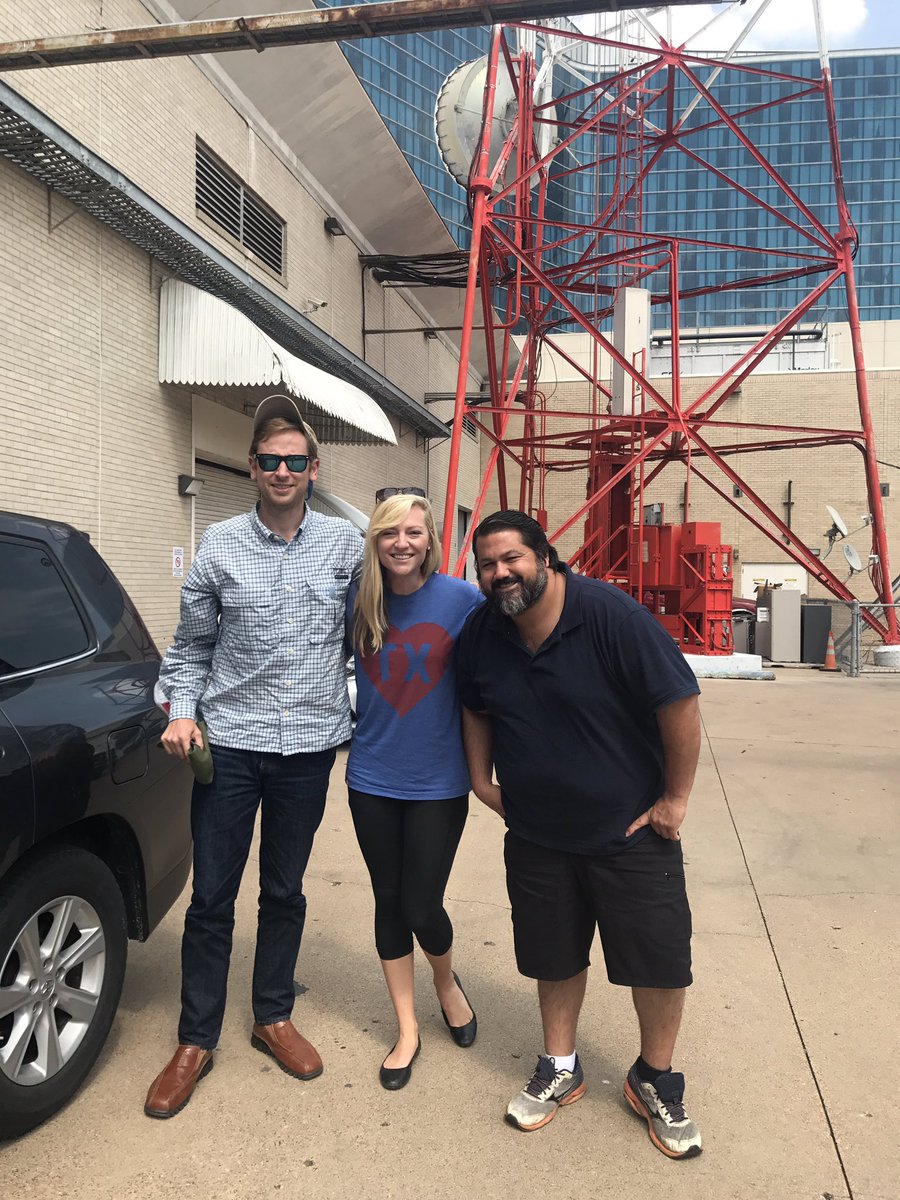 ColleenWeather's tweet photo. And we're home! We'll be here to help #Houston from @wfaachannel8. Thankful for this awesome crew @ToddWFAA8 @MikeBotsford. #HoustonStrong https://t.co/CiCi612GhS