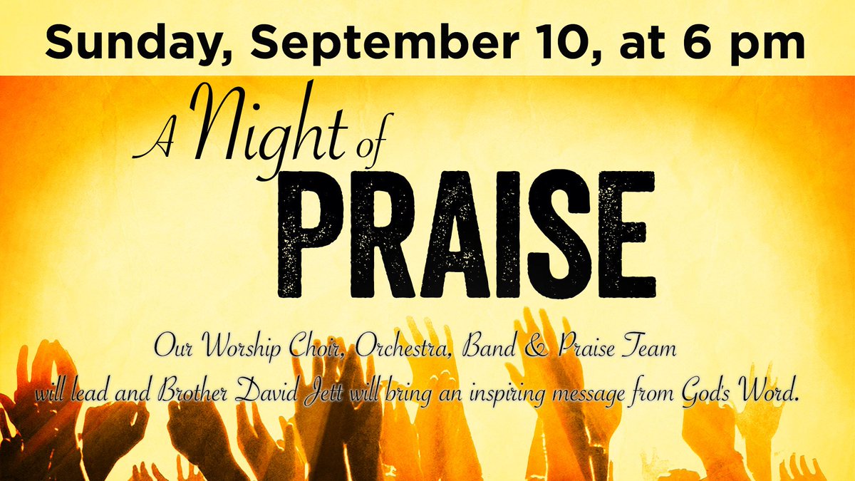 crossgatesbc's tweet photo. Mark your calendars for a Night of Praise led by our Worship Choir and Orchestra with a message from Brother David! https://t.co/f3wm4vTas2