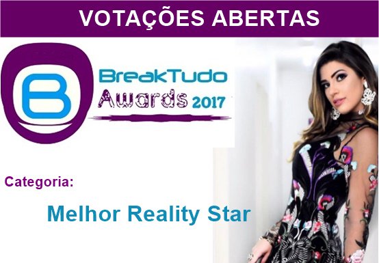 CentralAmorim's tweet photo. Team Amorim a Vivian está concorrendo ao #BreakTudoAwards2017 na categoria Reality Star -> https://t.co/wHD1sXZPPv  vamos votar muito 😍😍 https://t.co/RGJvnm6nrq
