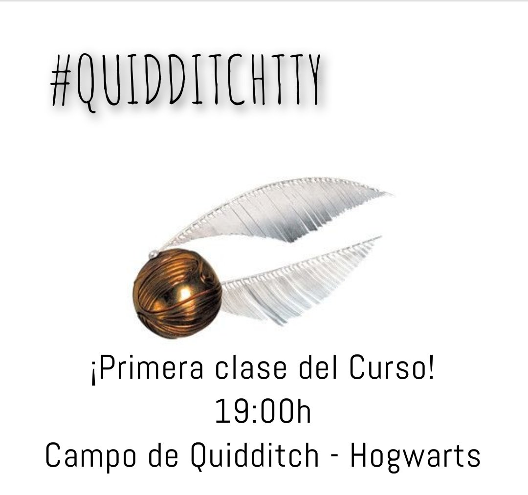 ¡Primera clase de Quidditch en <a href="/Hogwartssite/">Hogwarts</a>!

3 de Septiembre, Domingo.

¿Listos para volar?
¡No olvidéis vuestras escobas!

#Quidditchtty
