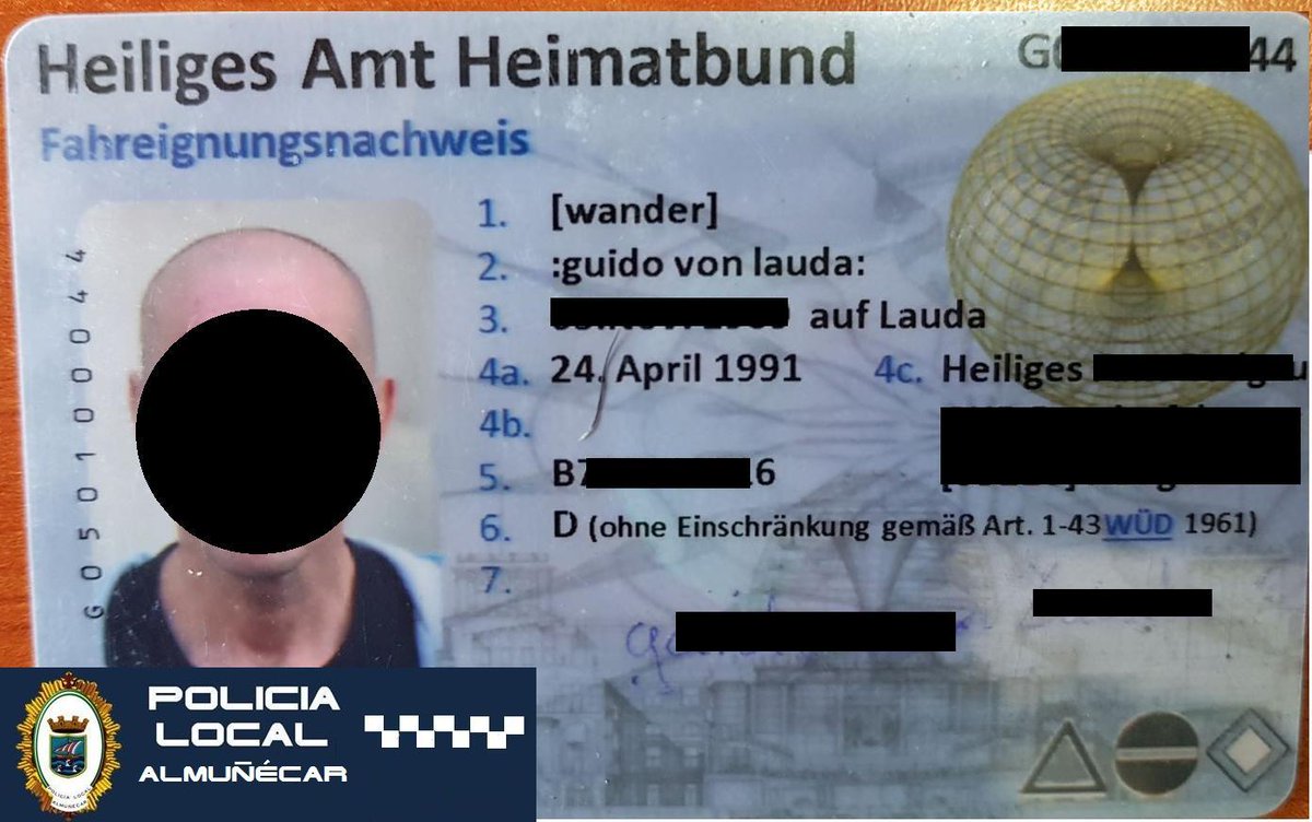 La Policía Local de Almuñécar detiene a una persona por falsedad documental. Presenta permiso de conducir y carta de identidad falsos.