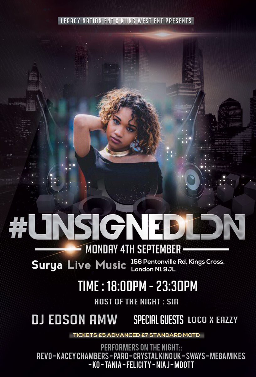 LegacyNationEnt's tweet photo. @IAmMissSia @LocoxEazzy @Surya_London @_KaceyChambers @RevoTheArtist @MEGAMIKES_ @onlysways @KO247Mc @CrystalTheKing @ONEMD__ 2 Days To Go Until #UnsignedLDN
Catch @_KaceyChambers Performing Live
Get Your Tickets Now:
https://t.co/9UvRpELmHf… https://t.co/KAUA8fa7ec