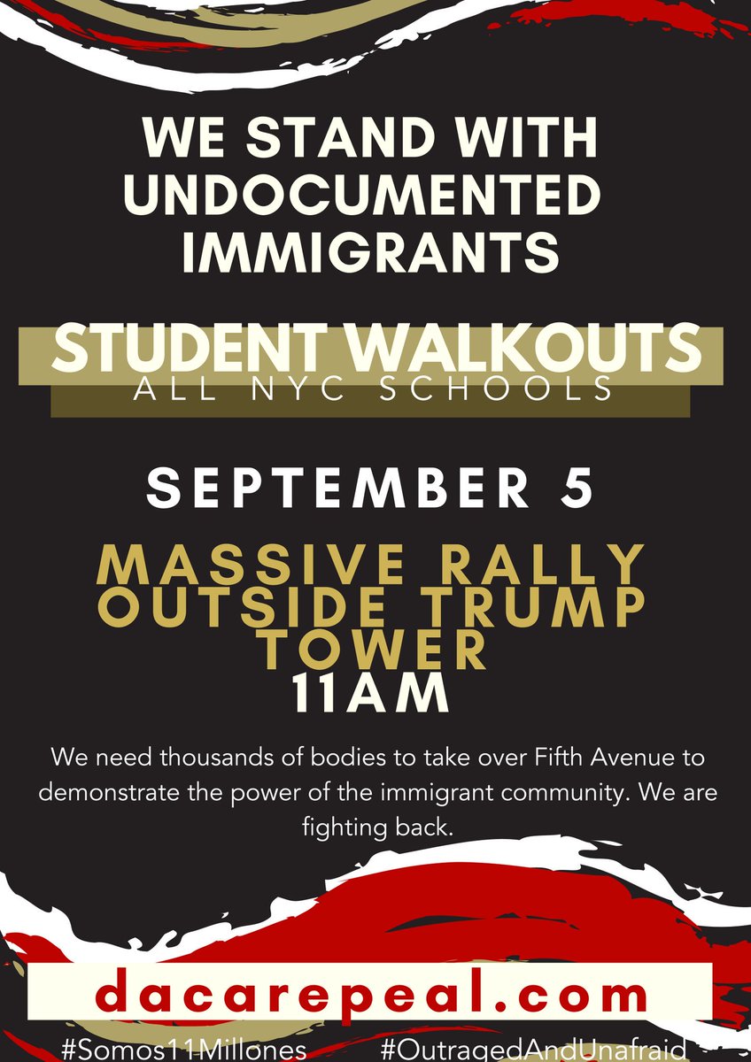 NYSYLC's tweet photo. See you Monday! 🖌📣
We will make art for @cosecha_harvest 9/5 action #immigration #undocumented #ny #DefendDACA #savetps #outragedandunafraid https://t.co/kFrSaVtOn0