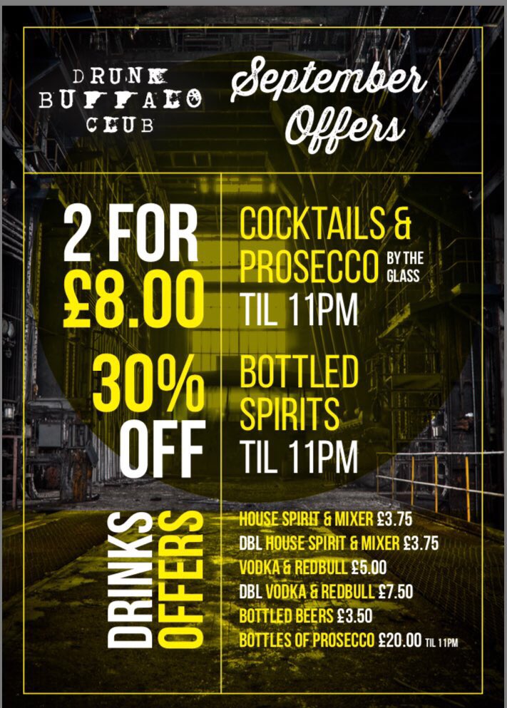 Back once again with #urban and @DJ_JonDarwen 
With all these tasty offers! See you at the bar! 😊