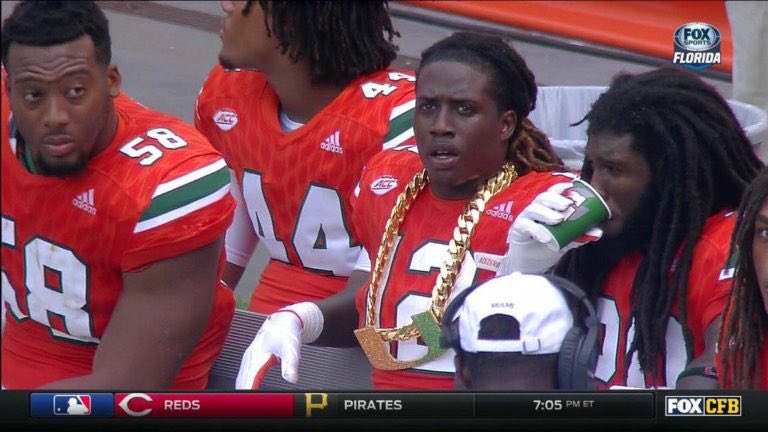 NFLMemes's tweet photo. NCAA: Miami are you paying players?

Miami: No why would you think that https://t.co/zY7MTBIDST
