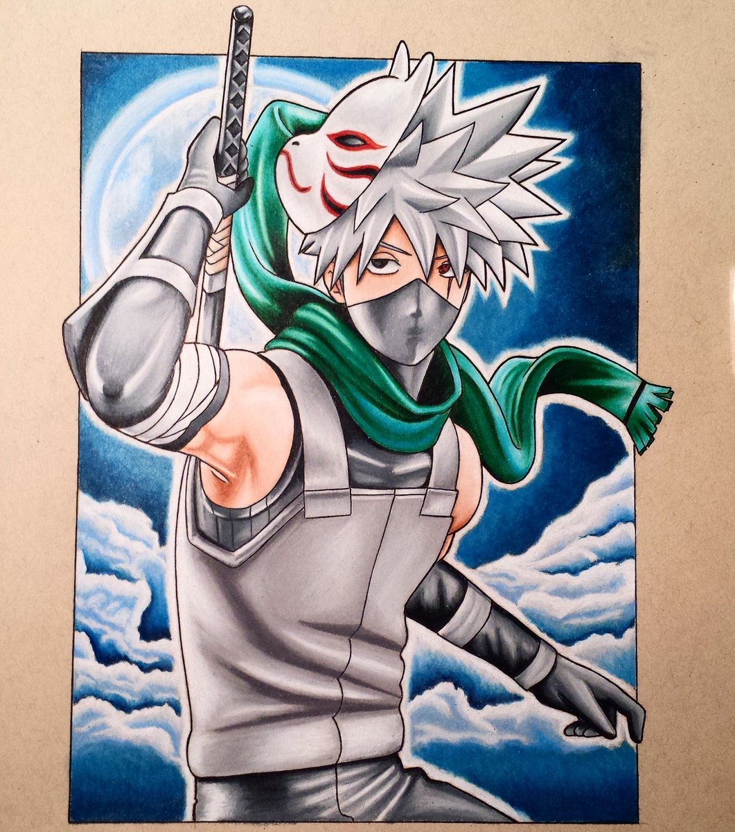 Kakashi drawing done ✓ - I had to do hair with water color because my  copics died 😥 - So it's a little bit differ… | Kakashi drawing, Drawings,  Color pencil sketch