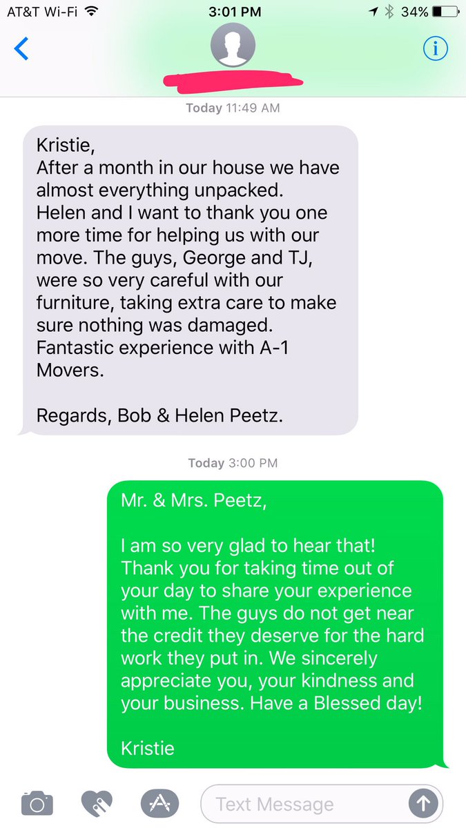 A1MovingCompany's tweet photo. Thank you Mr. & Mrs. Peetz, for allowing us the opportunity to serve you! ๐ #texasmovers #mosttrustedmovers #Bestmovingcompany https://t.co/8MBzn3AWp4