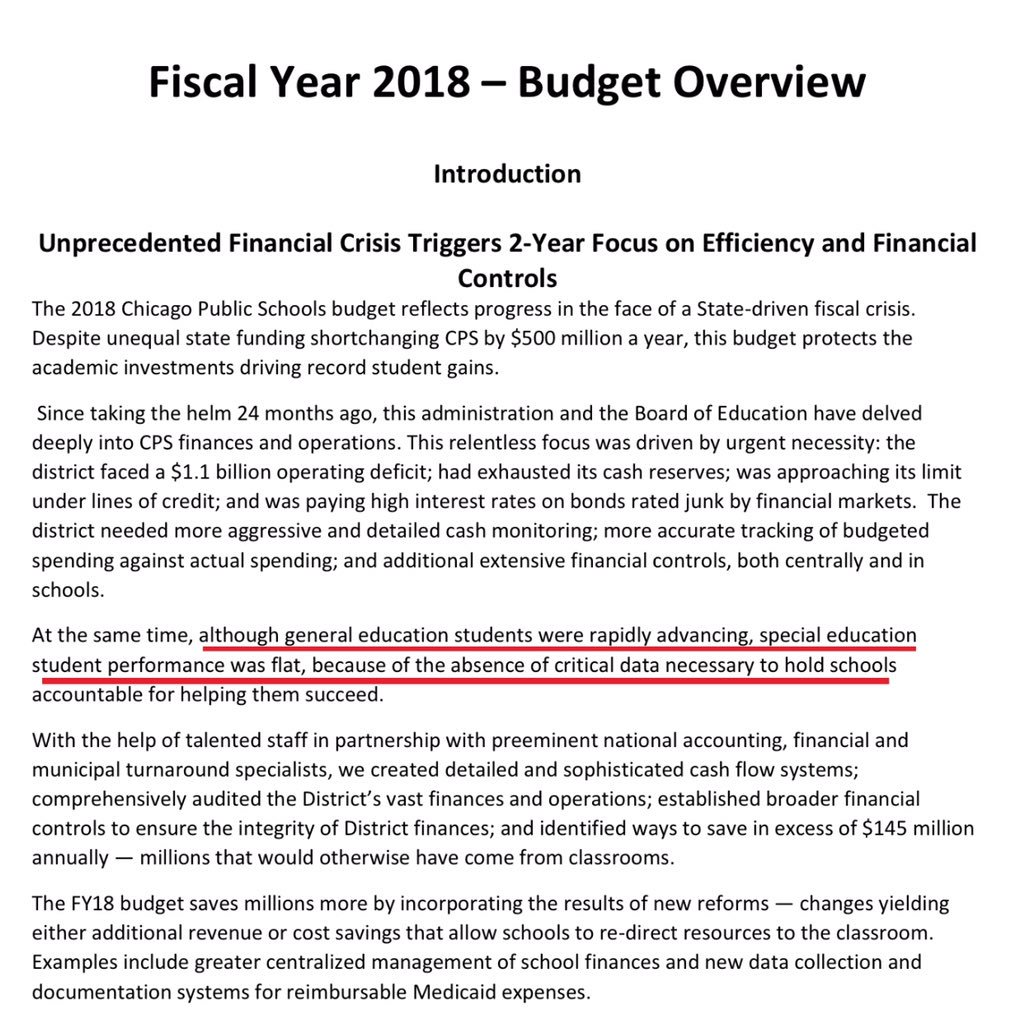 Leigh_inRed's tweet photo. But #CPSBoard @ForrestClaypool SY18 Budget says my Ss w/ disabilities don't achieve growth apparently b/c I'm not held accountable? #CPSlies https://t.co/fdsdE1KSGj