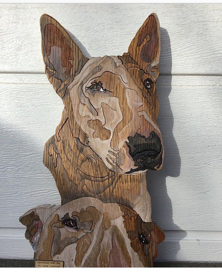 Mjwoodcreation2's tweet image. Hand carved made to order #dogsoftwitter #dogsofwftda #bullterrier #englishbullterier