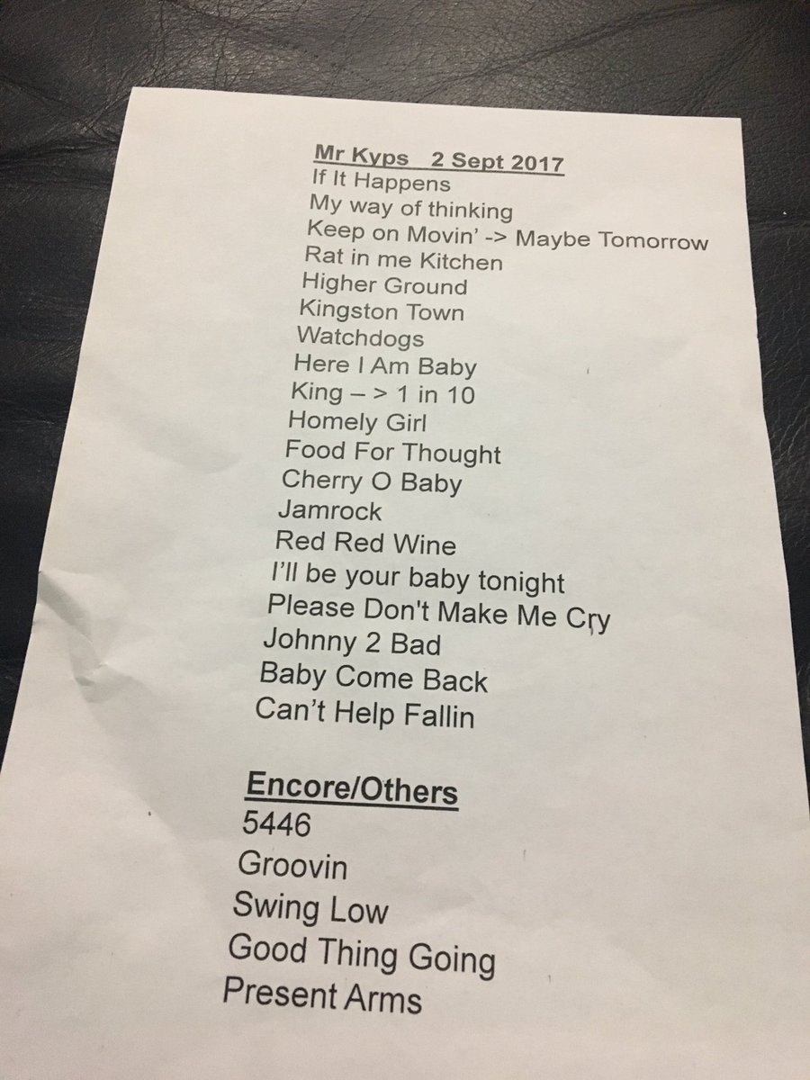 ExplorersLive's tweet image. Playing with RU40 tonight at Mr Kyps. Showtime in 20 mins and this is the set list