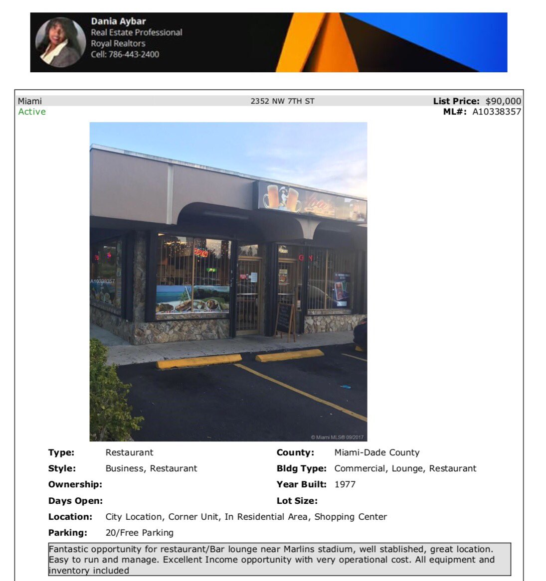 daniaaybar67's tweet photo. 🗣Fantastic opportunity for restaurant/Bar lounge 🍱☕️🥘near Marlins stadium
👉For more info contact me at📞786.443.2400 or 📧daybar67@gmail.com https://t.co/JIujVDdhJe