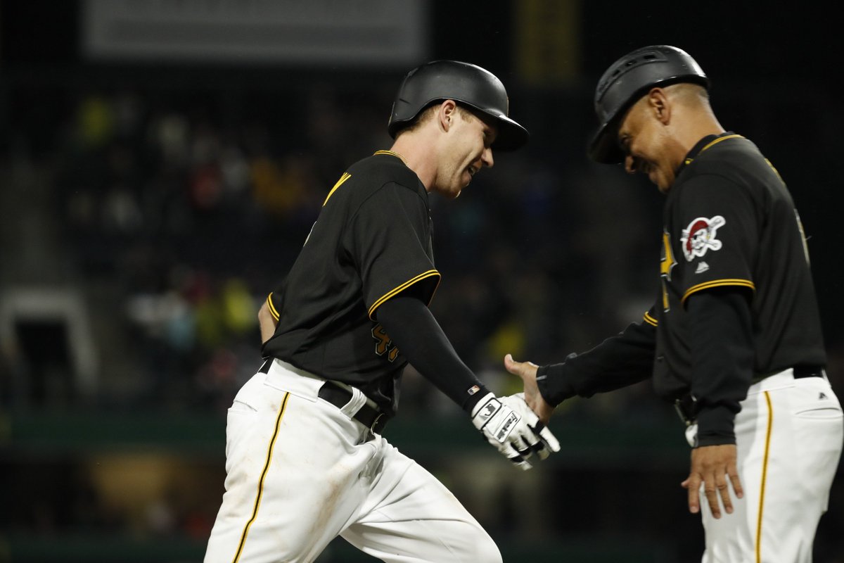 Pirates's tweet photo. HIS FIRST BIG LEAGUE HOMER!!!

@J_Luppp with a 3-run bomb! https://t.co/Z2bwM8gMC1