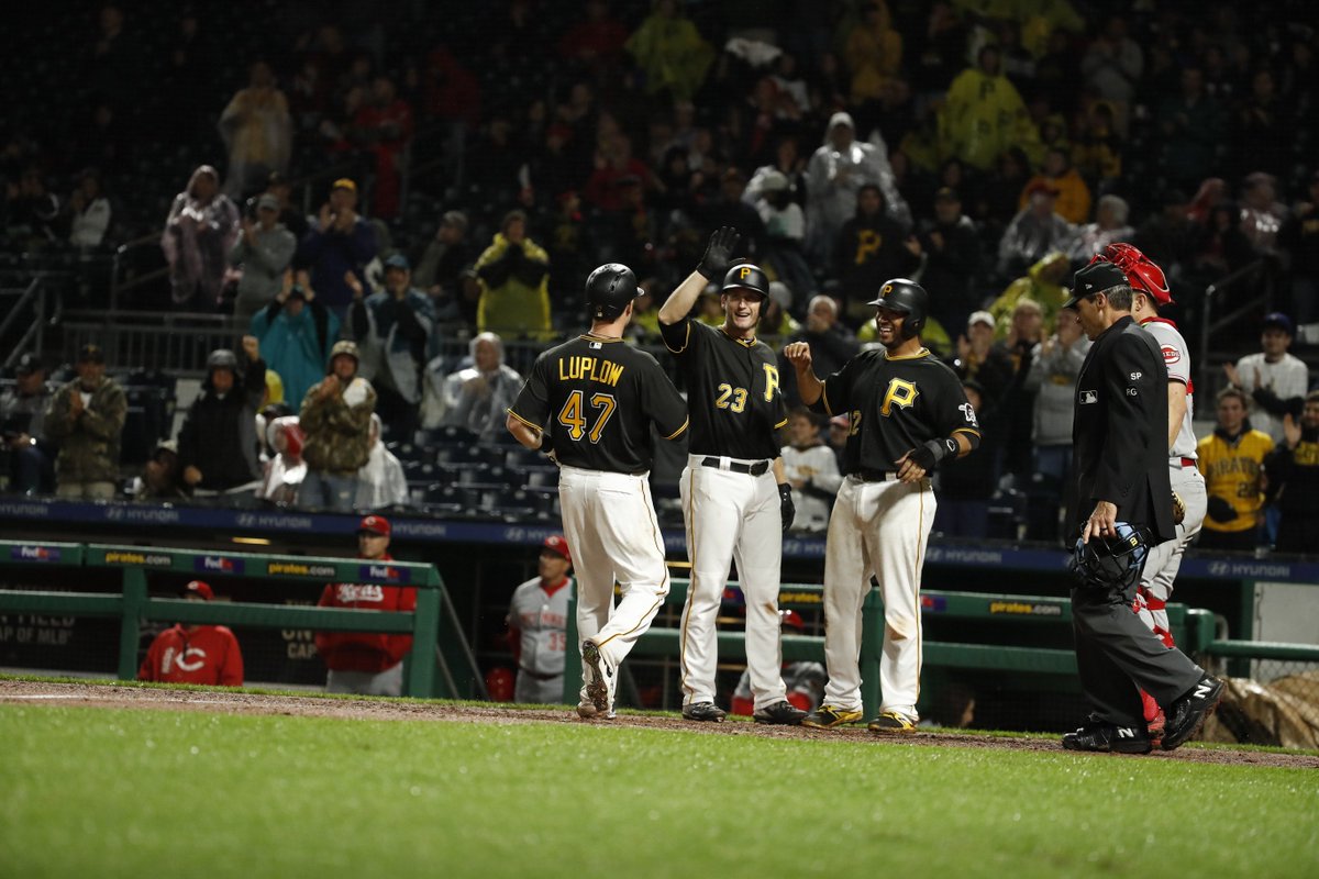 Pirates's tweet photo. HIS FIRST BIG LEAGUE HOMER!!!

@J_Luppp with a 3-run bomb! https://t.co/Z2bwM8gMC1