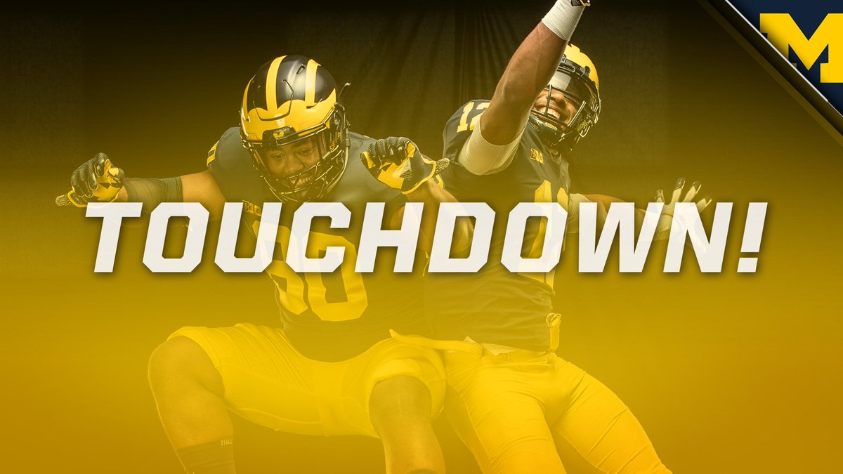 UMichFootball's tweet photo. TOUCHDOWN, MICHIGAN!!!!!! 

#GoBlue #GoMaize https://t.co/8Sk910nUXe