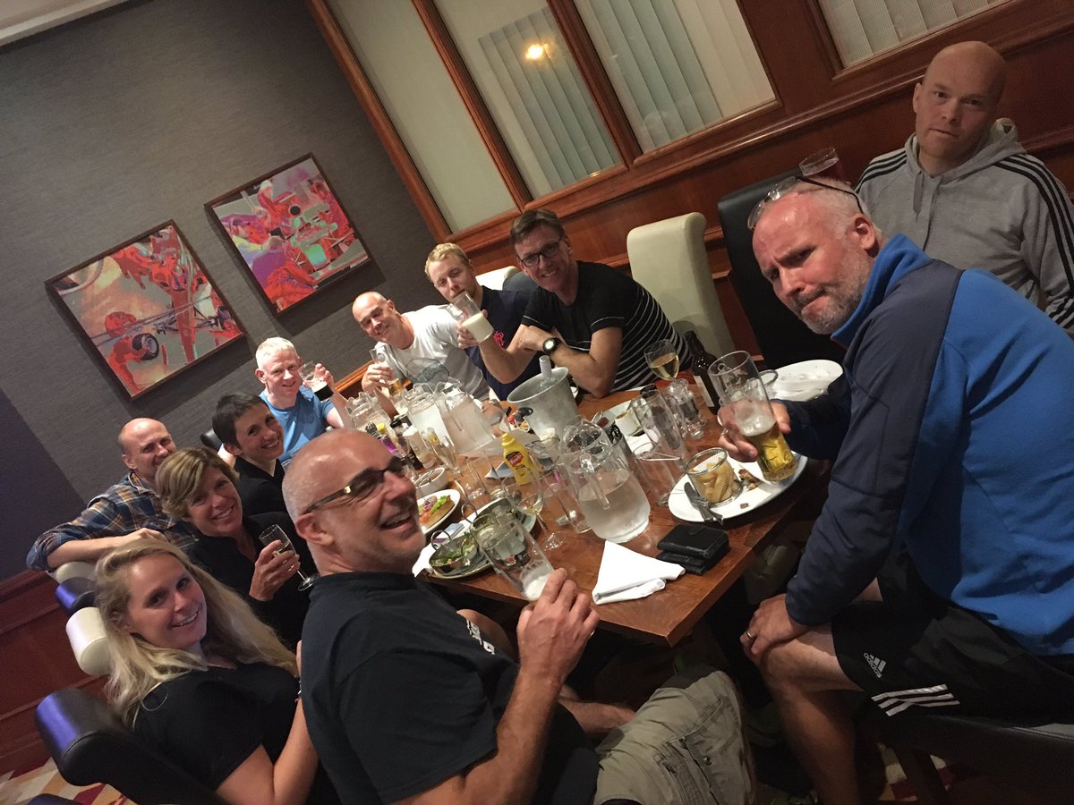 GUCFunRun's tweet image. Dinner &amp;amp; drinks at the @MercureDaventry who have been simply immense. 54odd miles done, what a day. 91 to go. #GUCfunrun #proudteam