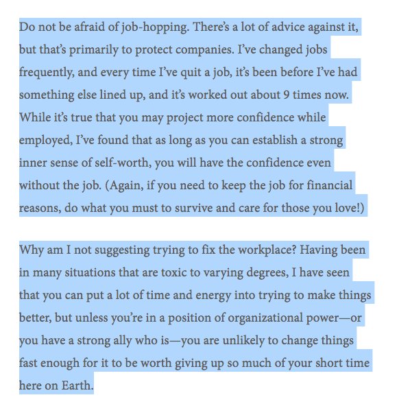 Flip side, many people I know who “rage quit” or hop jobs every 12-18 months aren’t happy no matter where they go - bit.ly/2w5b2wk