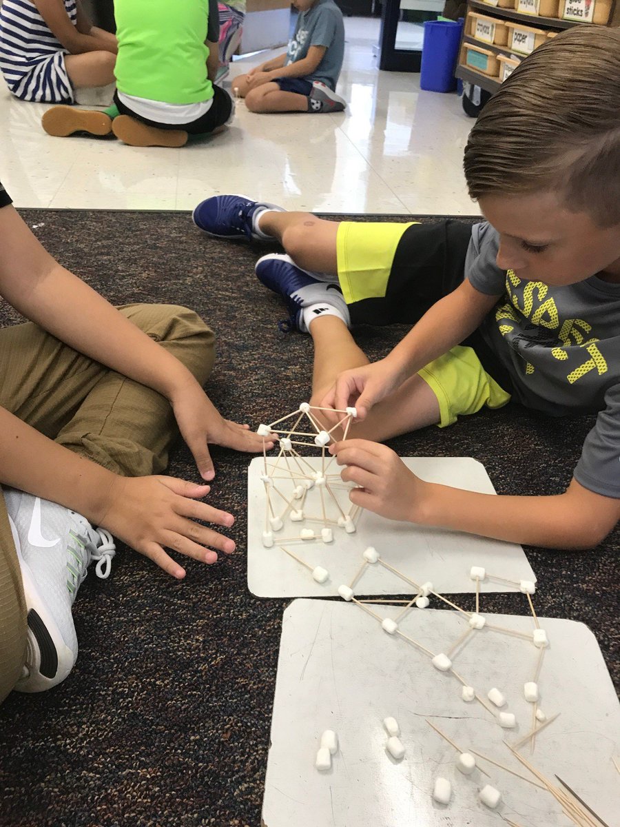 LCPSLegacy's tweet photo. Third graders learned about team work and engineering with the marshmallow challenge! #STEM #legacyes https://t.co/T7C0wXUS07