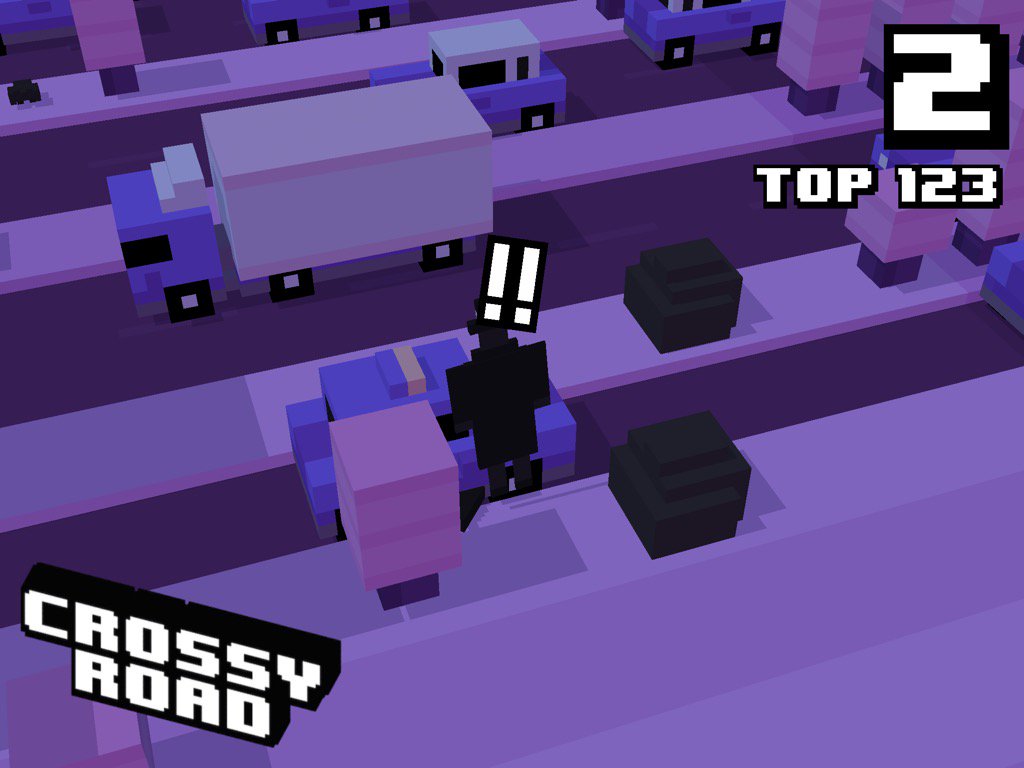 2 on #crossyroad. My top is 123. crossyroad.com