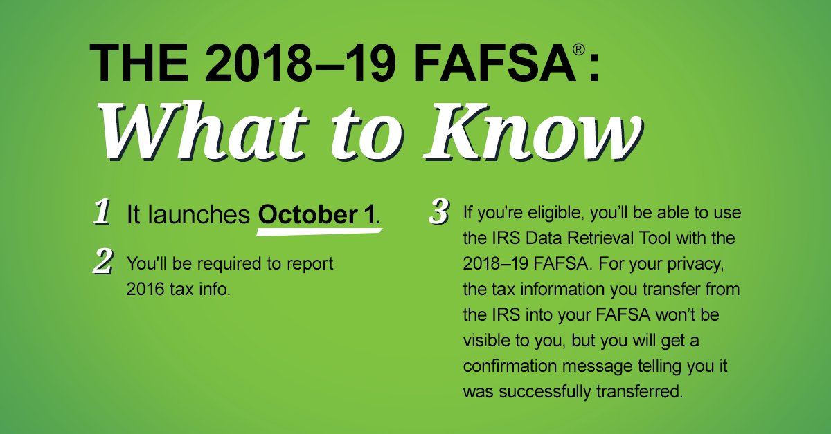 FAFSA's tweet photo. Remember these three points about the FAFSA, and you'll be ahead of the game—if you fill it out ASAP. #BackToSchool https://t.co/ouT7ALHK8Y