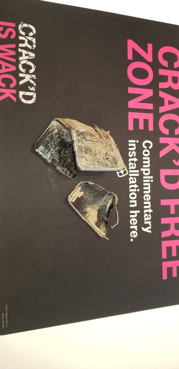 SirVegan's tweet photo. Crack'd is wack 😂 so what do we do! Samsung BOGO 🤝🏽how did you break your phone mr customer just ran it over with my bulldozer 
@JohnLegere https://t.co/FTyL3r9KVO