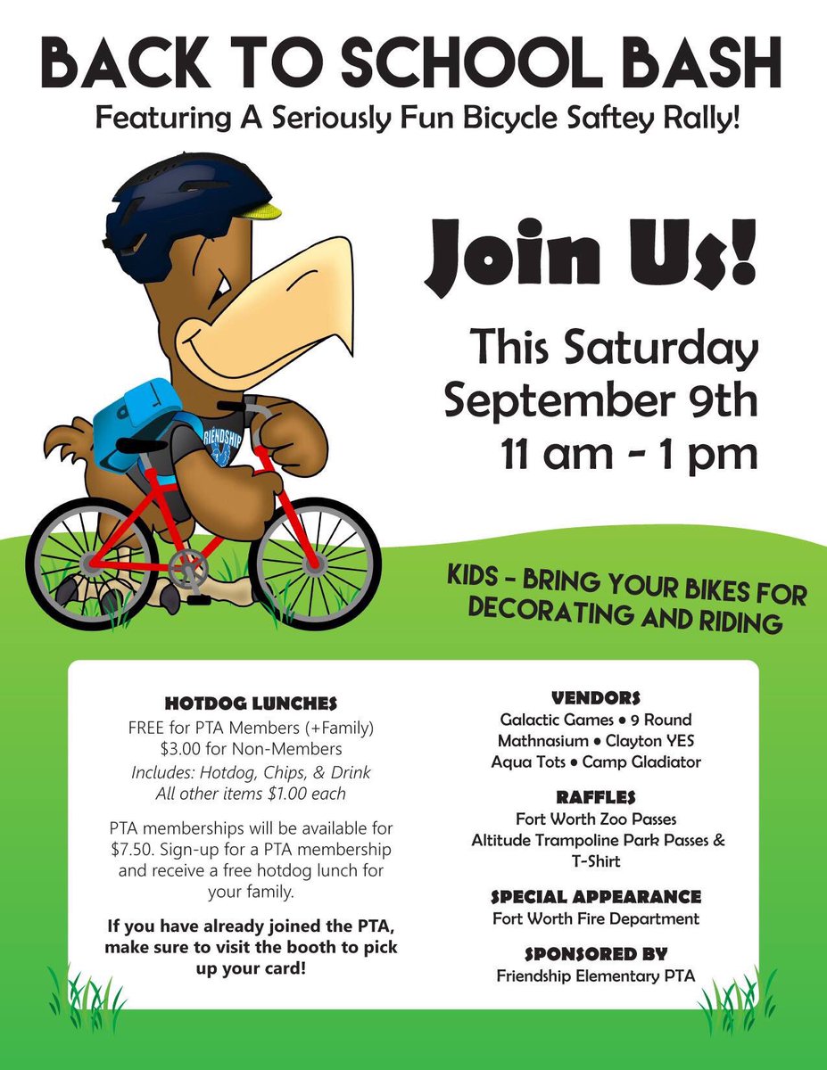 Can't wait to see everyone on Saturday at the Back To School Bash!!!