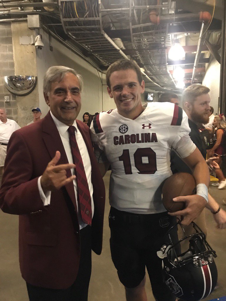 With the winning QB Jake Bentley after the game. Two great teams competed in CLT. Gamecocks prevail. On to the SEC!