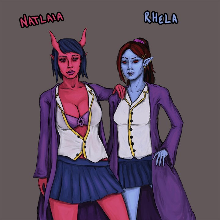 GameSlaveGames's tweet photo. Some mage school girls I am working on for the next build of Aruna Quest. Having fun working on this next build. https://t.co/qfoRDFqPJB