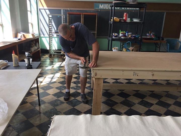 Volunteer highlights! Stu Lichtenstein built some beautiful tables for the studio. Thanks Stu!