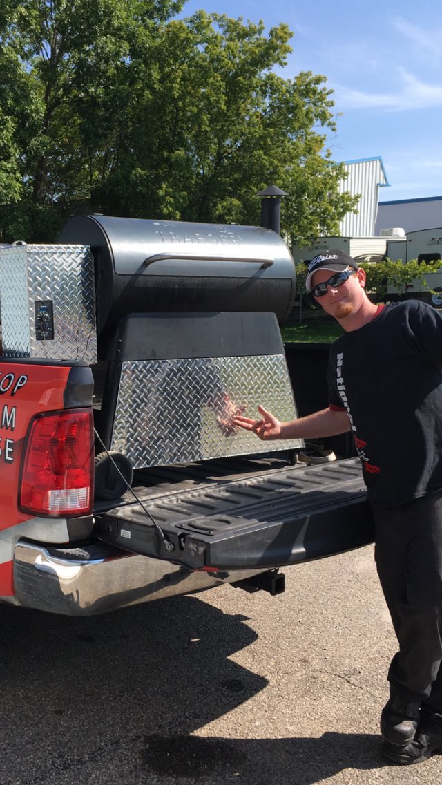 Got our #pro34 #traeger customized by #wrightway welding&amp;fab, more mods on the way! #vcc #customgrill #pimpmysmoker #valleymeats #custombbq