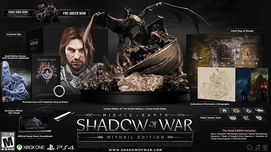 RT for a chance to win a Mithril Edition of #ShadowofWar! Tune in: go.wbgames.com/twitchpax Rules: go.wbgames.com/shadowgiveaway
