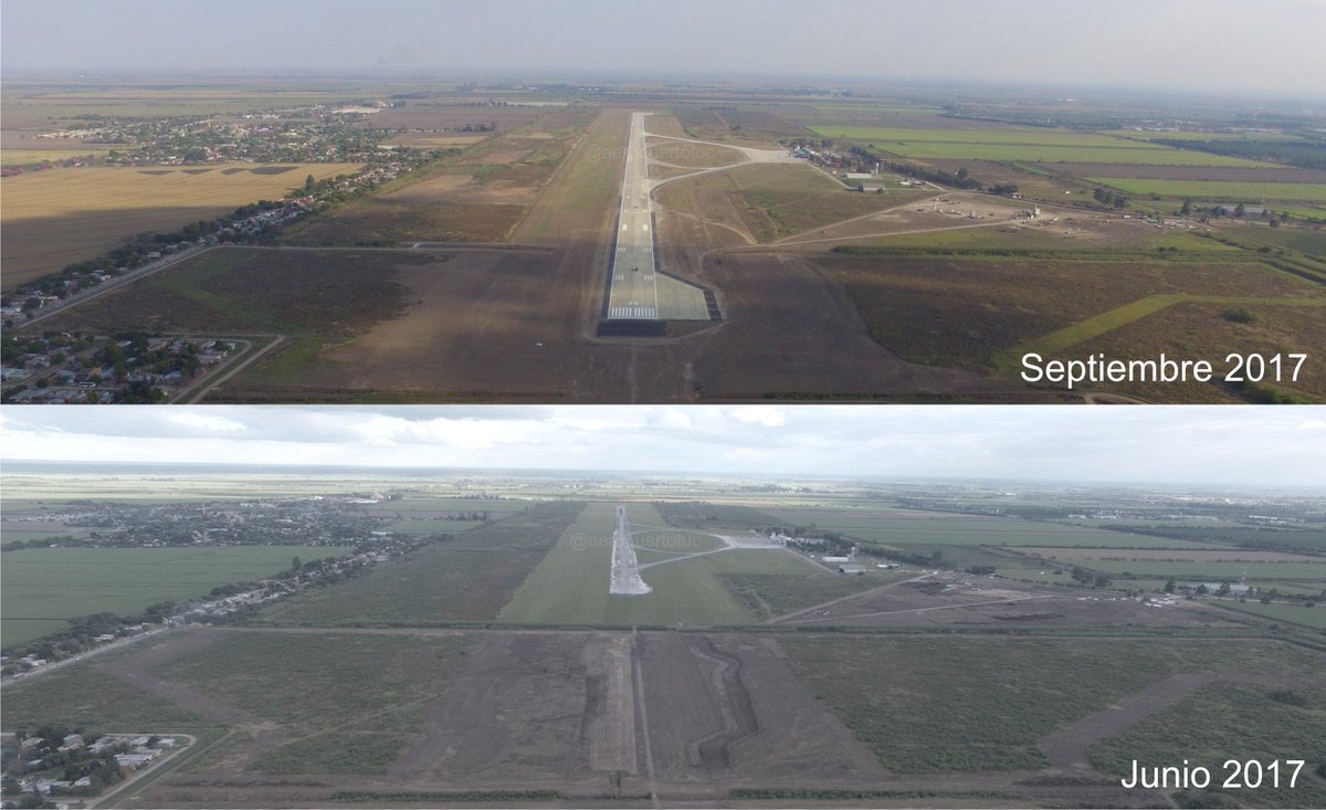 aeropuertotuc's tweet photo. ANTES Y DESPUES: Clara imagen que muestra el inicio de la obra y la obra terminada 3 meses después. Gran trabajo para tener esta gran pista! https://t.co/T0wKXeddaL