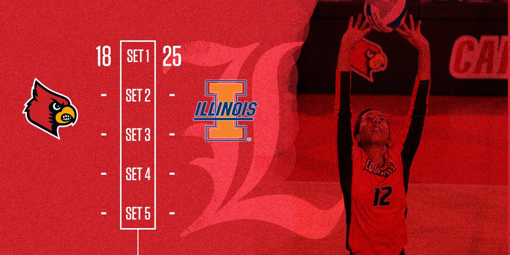 LouisvilleVB's tweet photo. Cards fall in first set to the Illini. #GoCards #GetThisOne 🏐 https://t.co/Vnb5PDsIhy