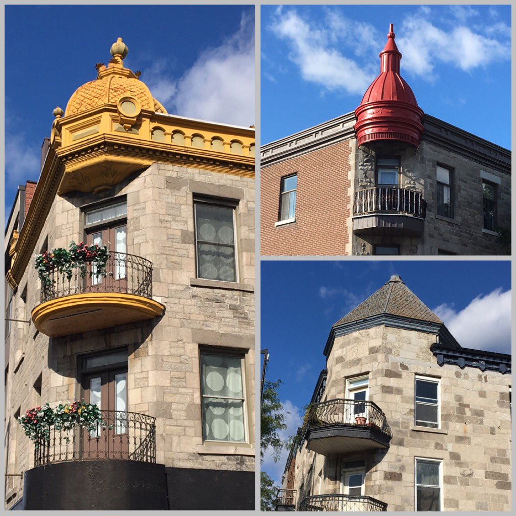ErinSulley's tweet photo. Look up, look way up! Loving the balconies in Le Plateau-Mont-Royal. The architecture is so european. #Montreal #ExploreMtl #travel https://t.co/JLhjf2yOY9