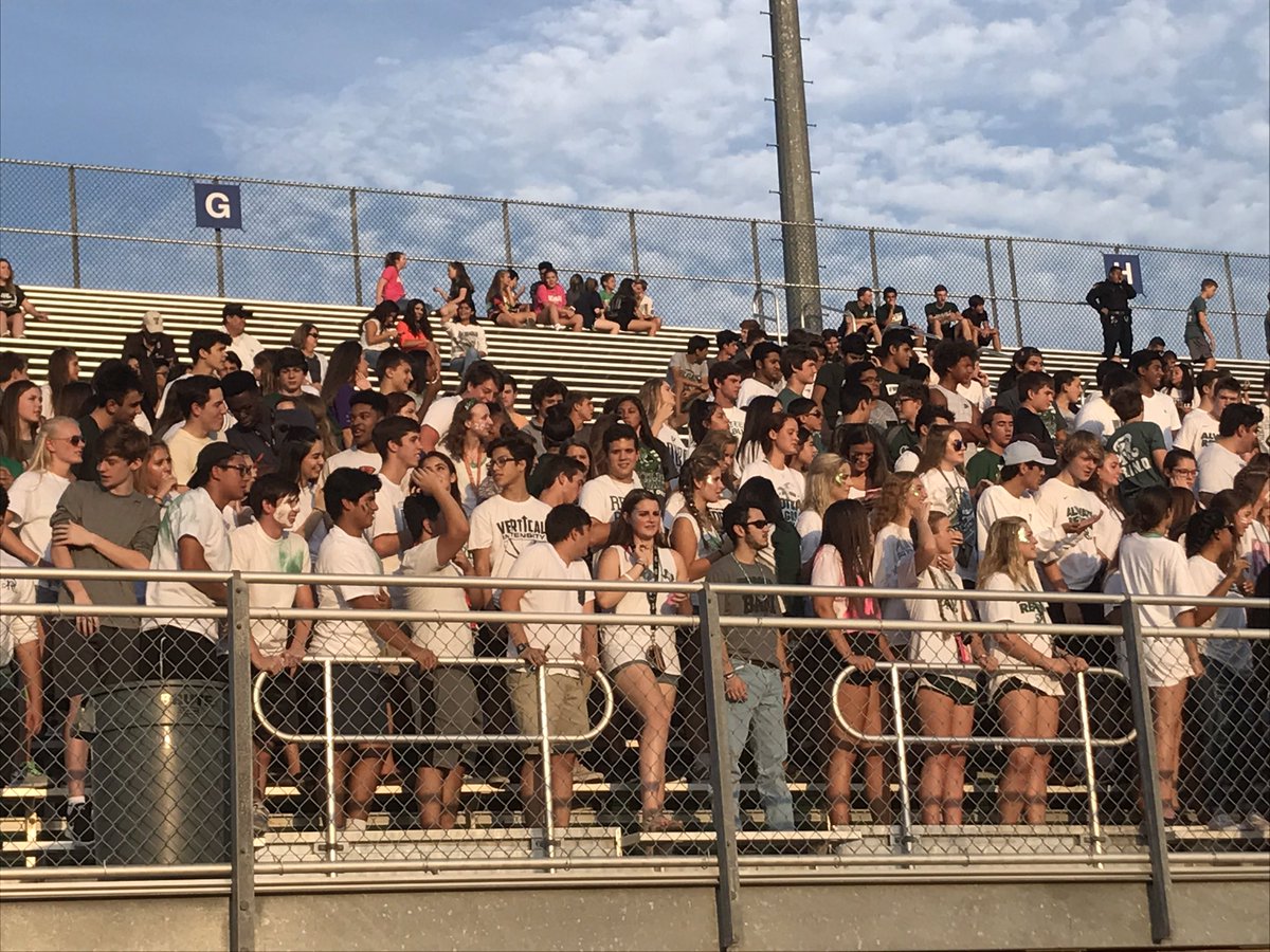 reaganwayrhs's tweet photo. White Out Game! Rowdy Student Section #wearereagan #reaganway https://t.co/2hz3SdGfJ1