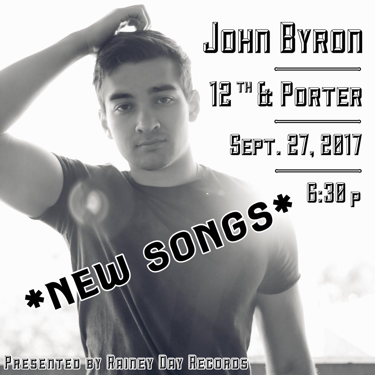 JohnByronMusic's tweet photo. SEPT. 27TH - 12TH&amp;PORTER - FREE SHOW.
6:30pm come on out and hear some new songs 😌
#liveshow #concert #nashville https://t.co/K7of9OM2w2